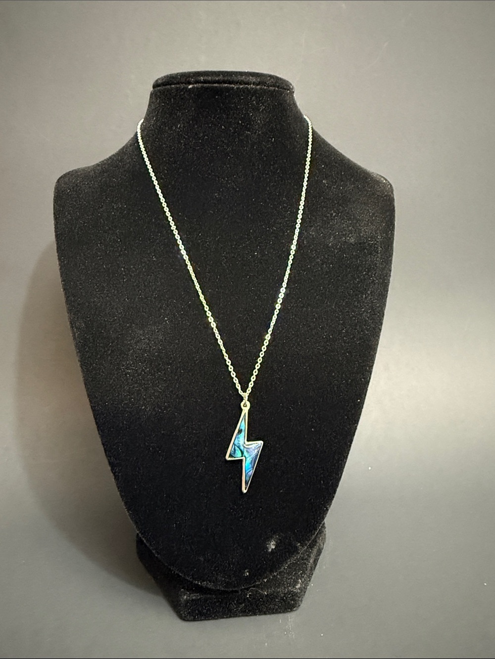 Blue Lightning Bolt Pendant Necklace - Women Jewelry